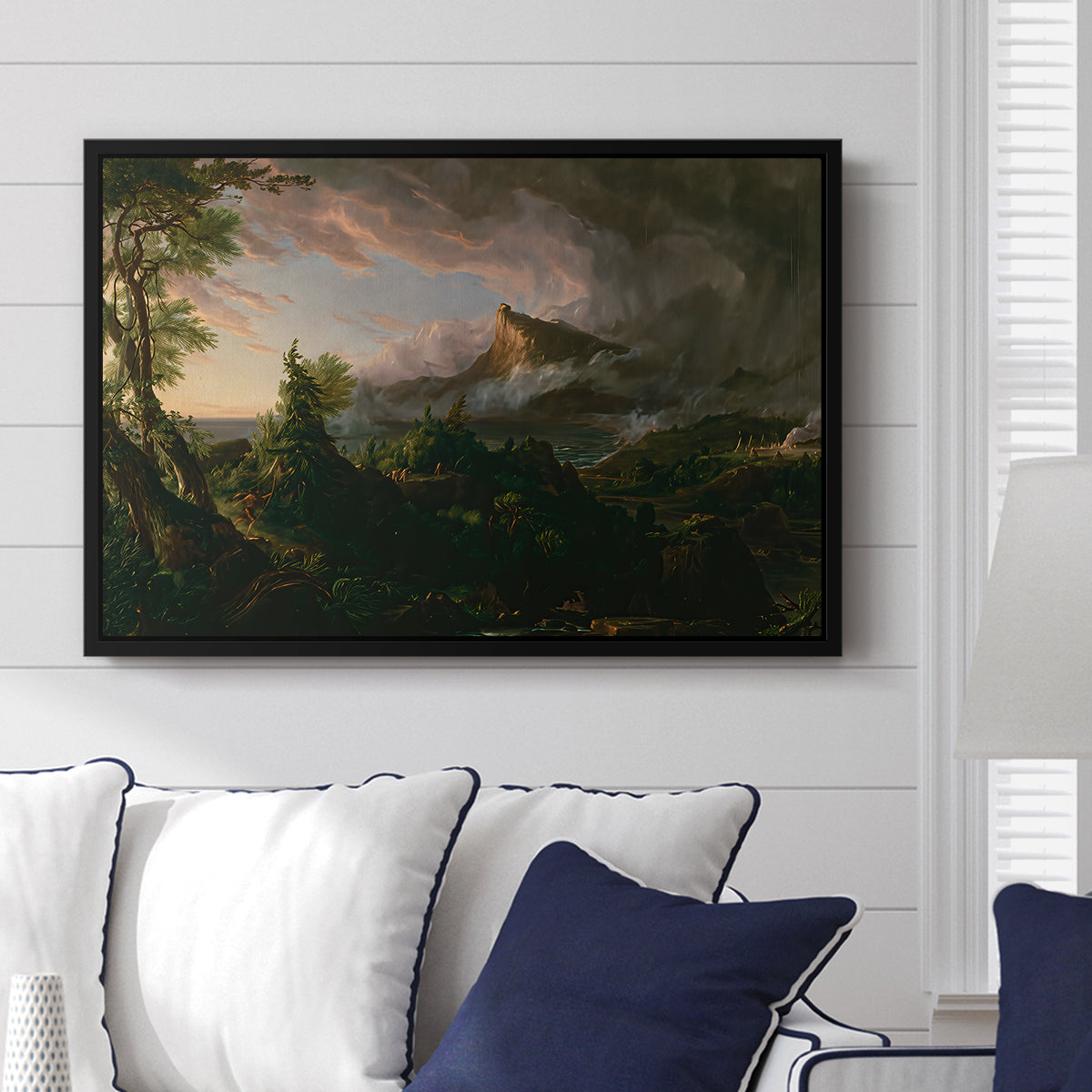 The Course of Empire: The Savage State, 1834 - Floater Framed Canvas Print