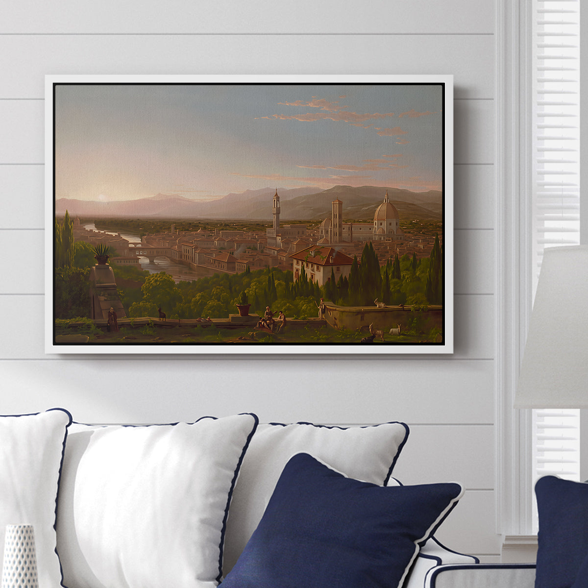 View of Florence from San Miniato, 1837 - Floater Framed Canvas Print