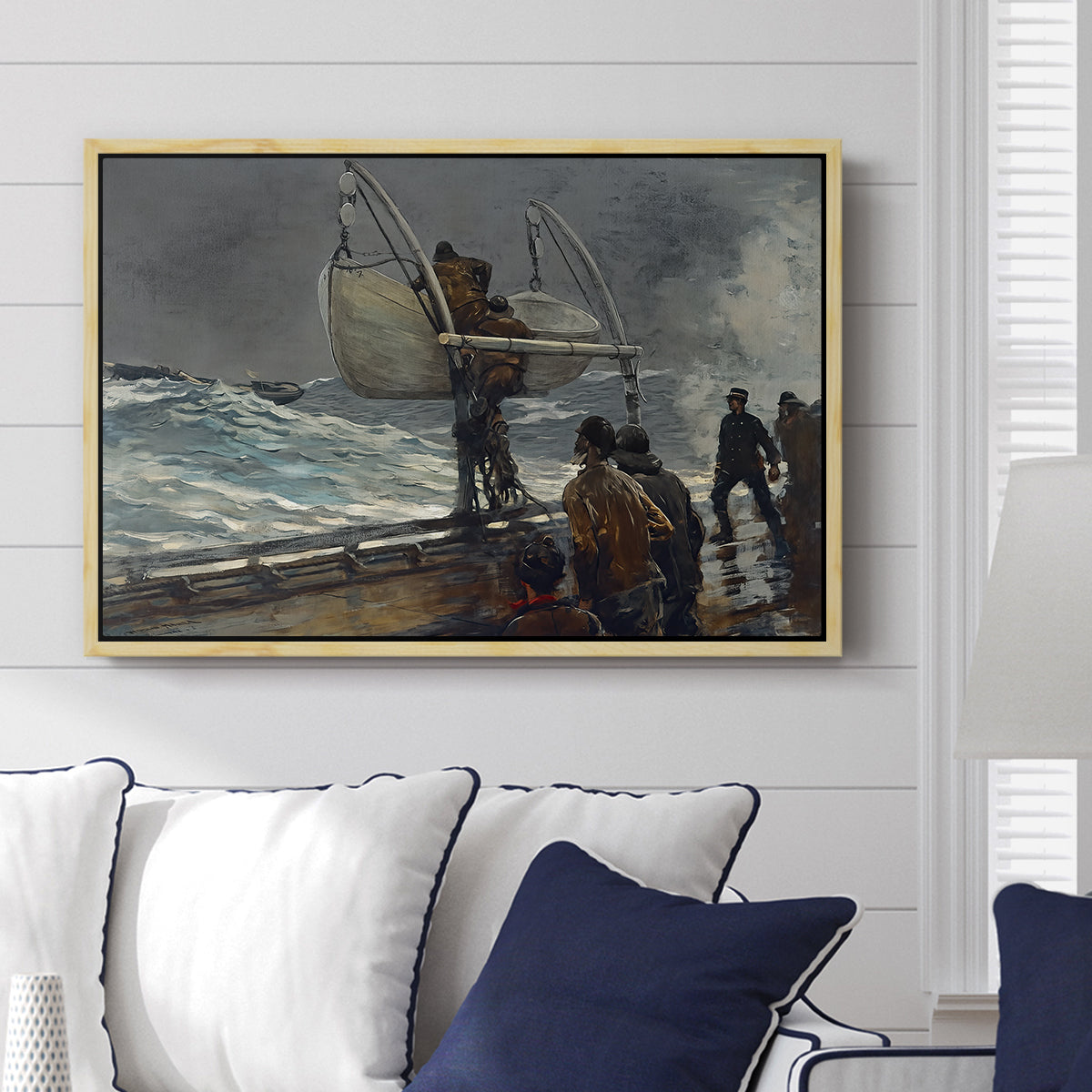 The Signal of Distress, c. 1896 - Floater Framed Canvas Print