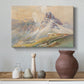 Canvas art print featuring an expansive landscape featuring iconic Dolomite peaks, styled above a decorative console