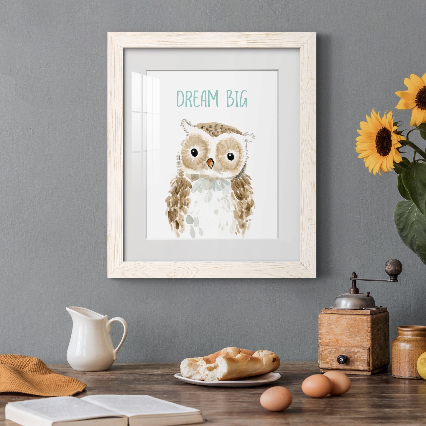 Dream Big Owl - Premium Framed Print - Distressed Barnwood Frame - Ready to Hang