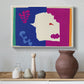Canvas art print featuring an expressive abstract wolf form, styled above a decorative console