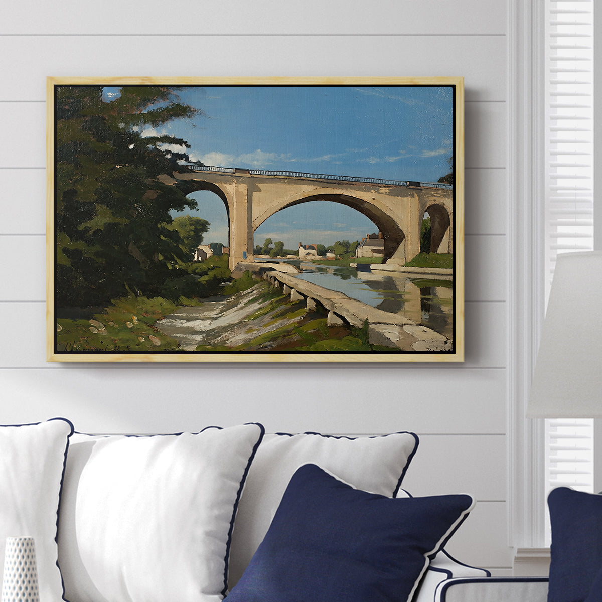 The Railroad Bridge at Briare, 1888 - Floater Framed Canvas Print