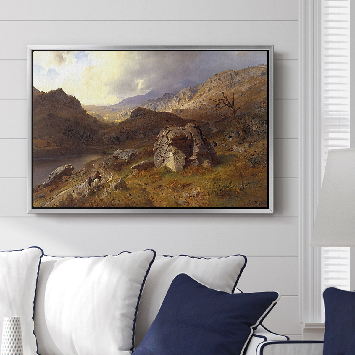 Lledr Valley in Wales, 1864 - Floater Framed Canvas Print