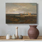 Canvas art print featuring an atmospheric seaside composition, styled above a decorative console