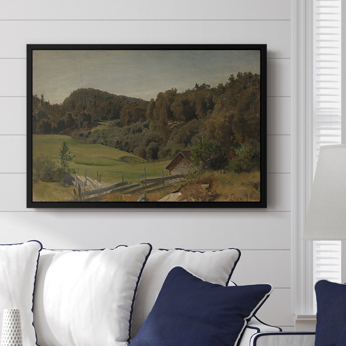 Landscape at Ljan, 1858 - Floater Framed Canvas Print