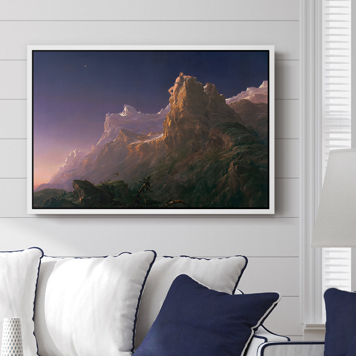 Prometheus Bound, 1847 - Floater Framed Canvas Print