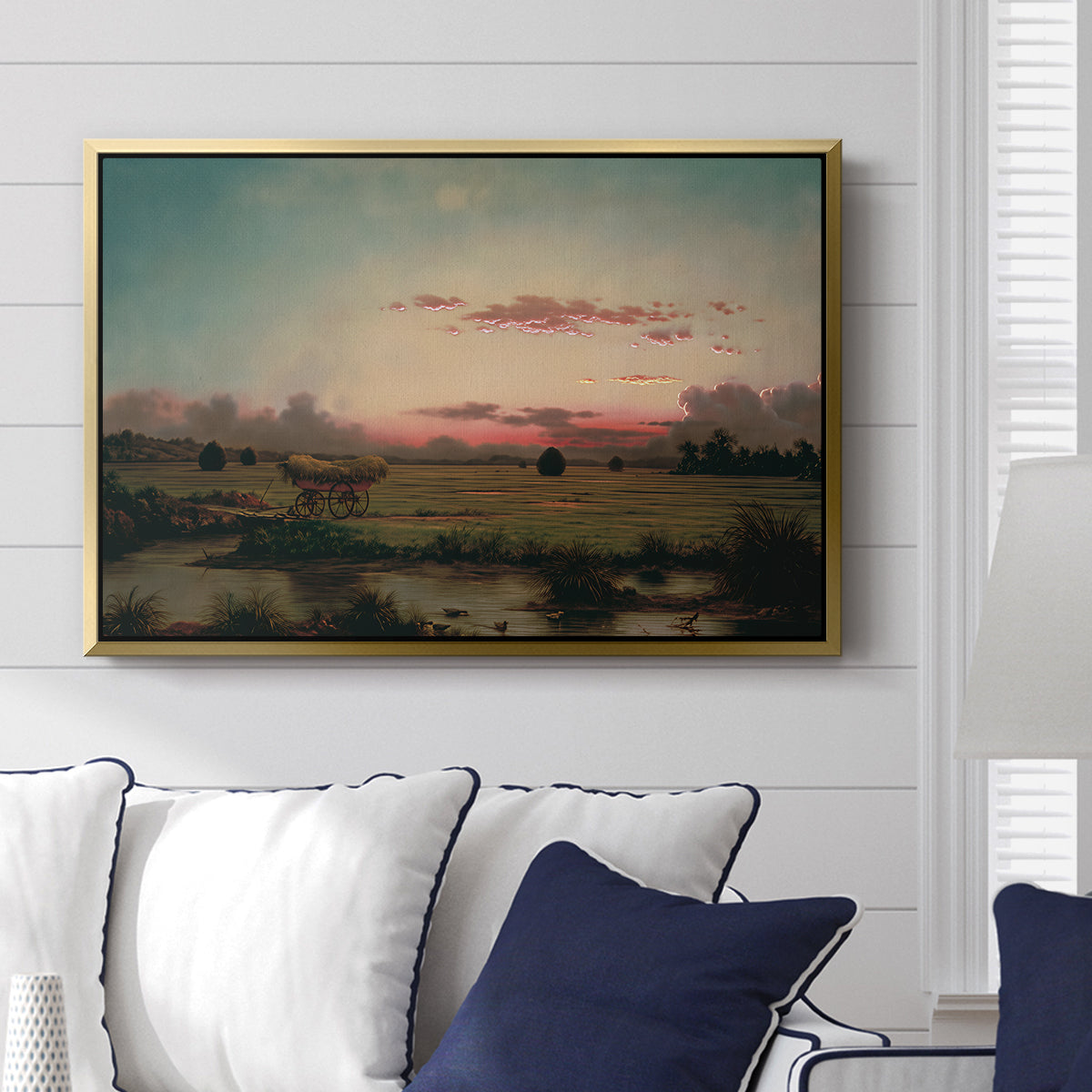 The Marshes at Rhode Island, 1866 - Floater Framed Canvas Print