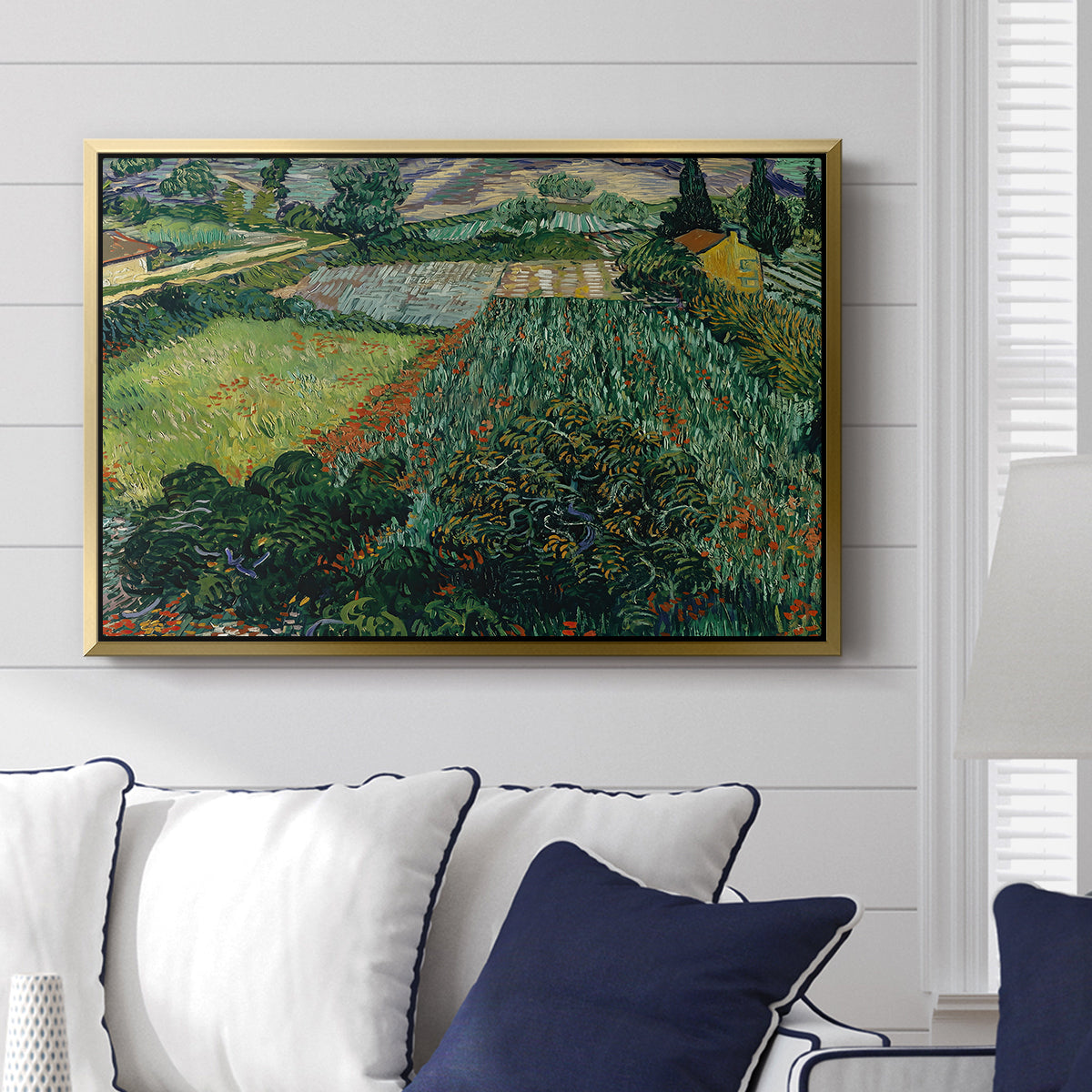 Field with Poppies, Saint-Rémy, 1889 - Floater Framed Canvas Print