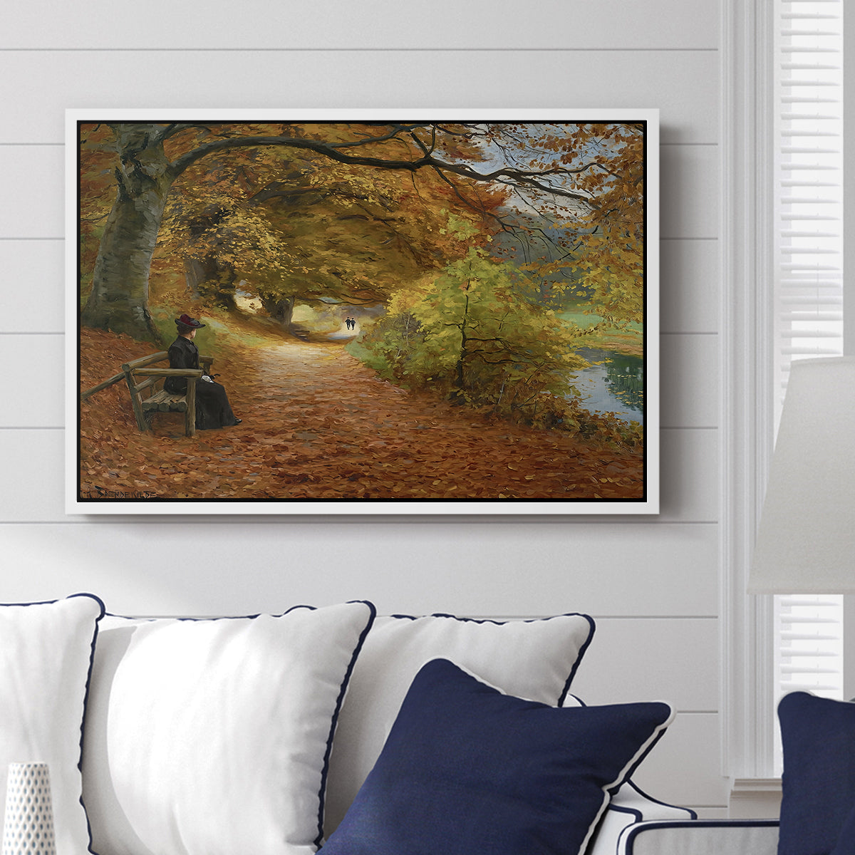 A Wooded Path in Autumn, 1902 - Floater Framed Canvas Print