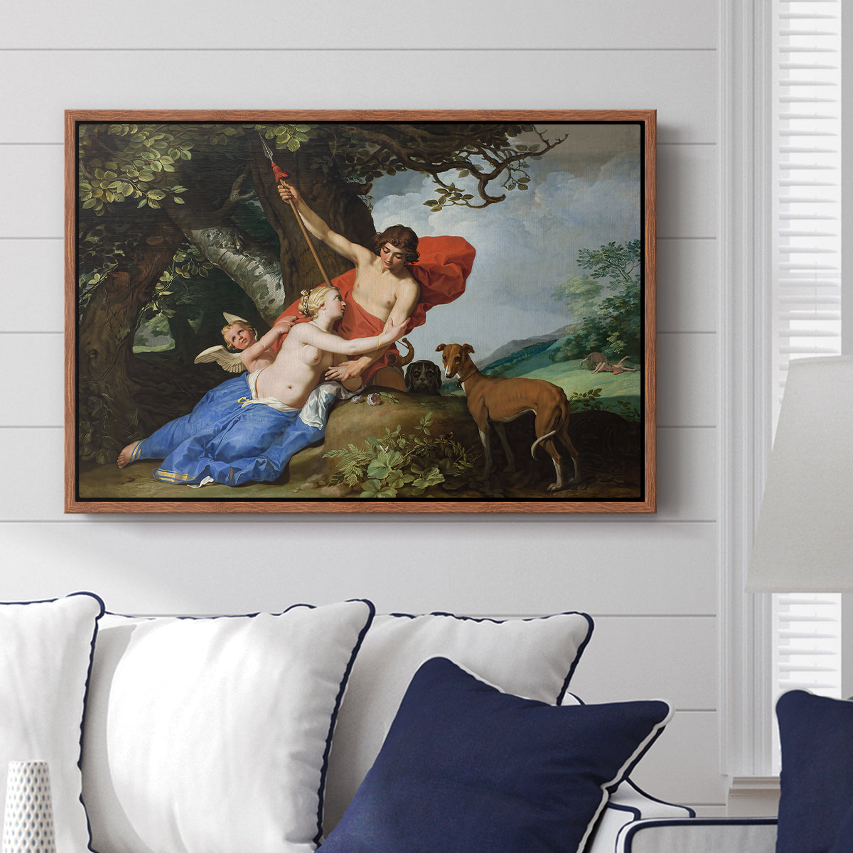 Venus and Adonis, 1632 - Floater Framed Canvas Print