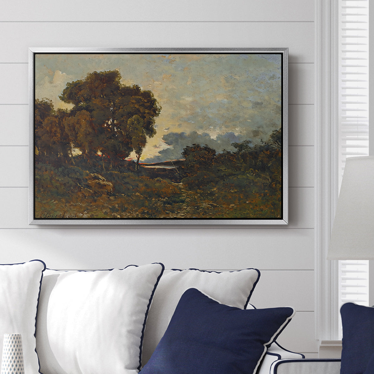 Sunset on the Allier (Soleil couchant sur l'Allier), 1904 - Floater Framed Canvas Print
