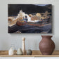 Canvas art print featuring a river composition showing motion and control in turbulent current, styled above a decorative console