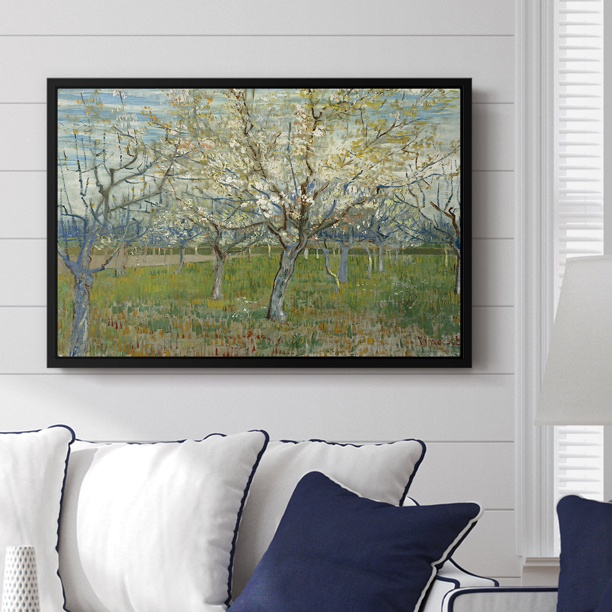 The Pink Orchard, 1888 - Floater Framed Canvas Print