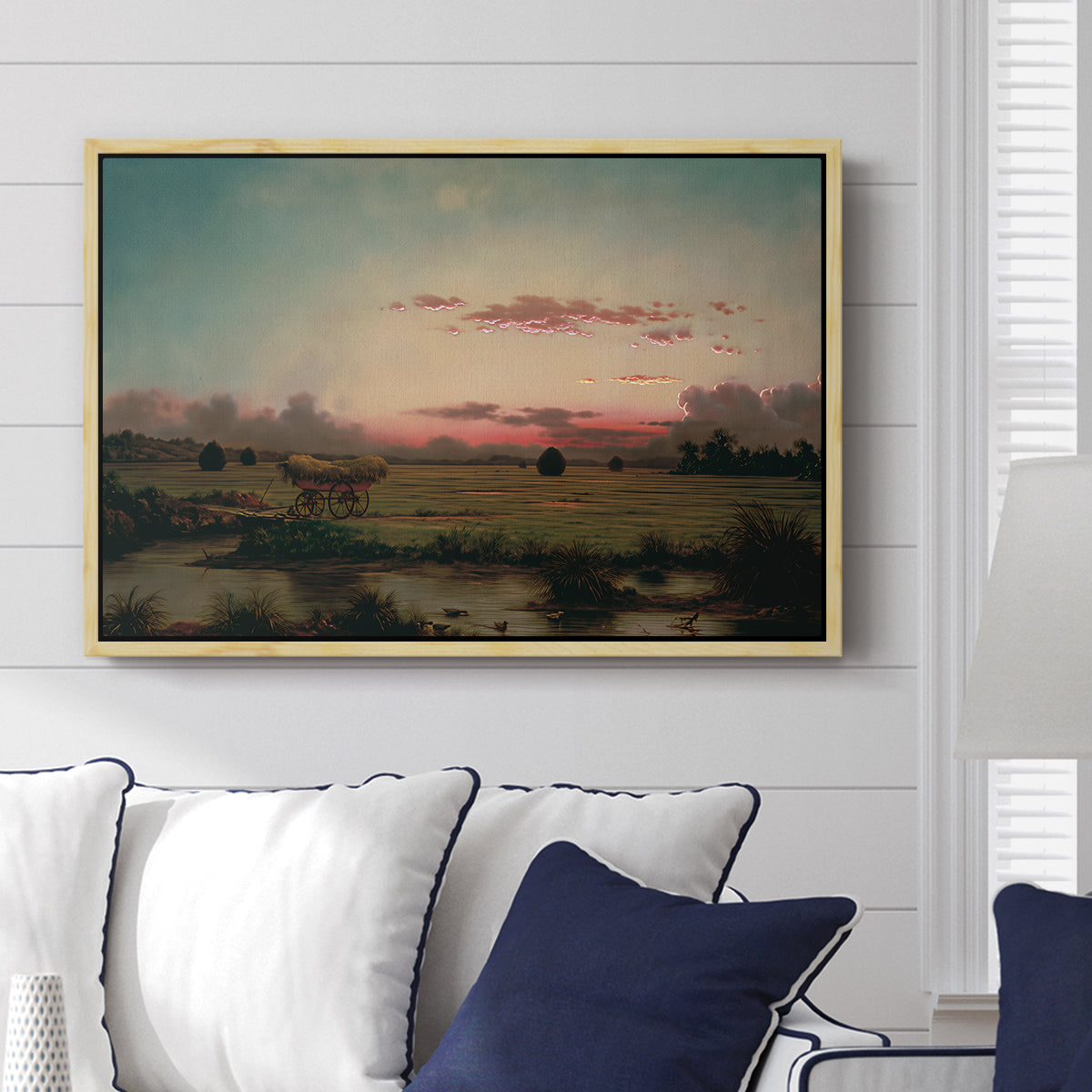 The Marshes at Rhode Island, 1866 - Floater Framed Canvas Print