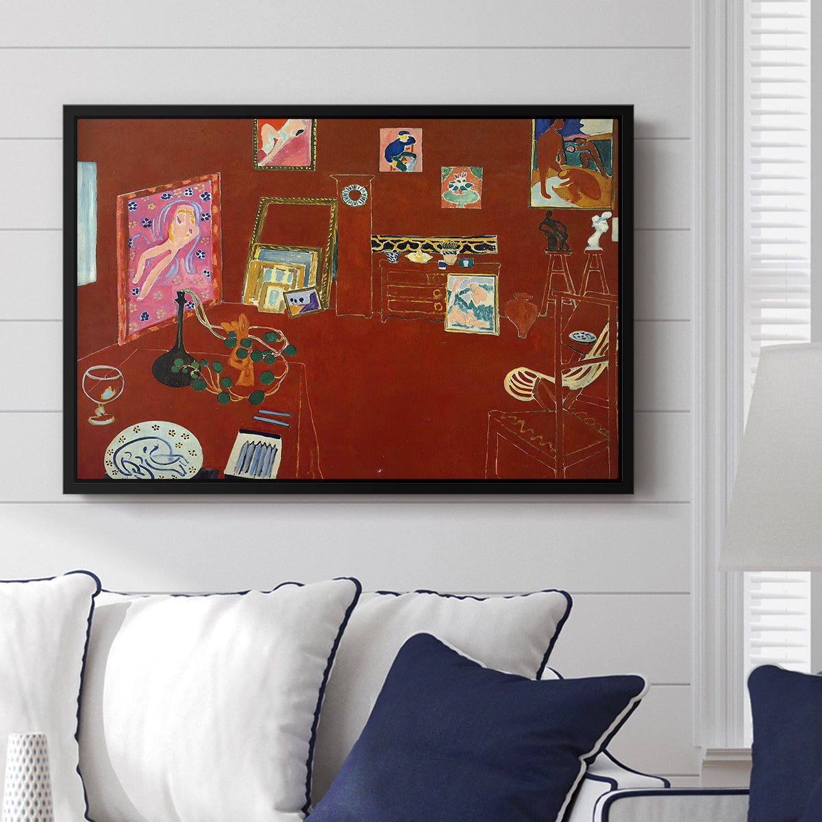 The Red Studio (L'Atelier Rouge), 1911 - Floater Framed Canvas Print