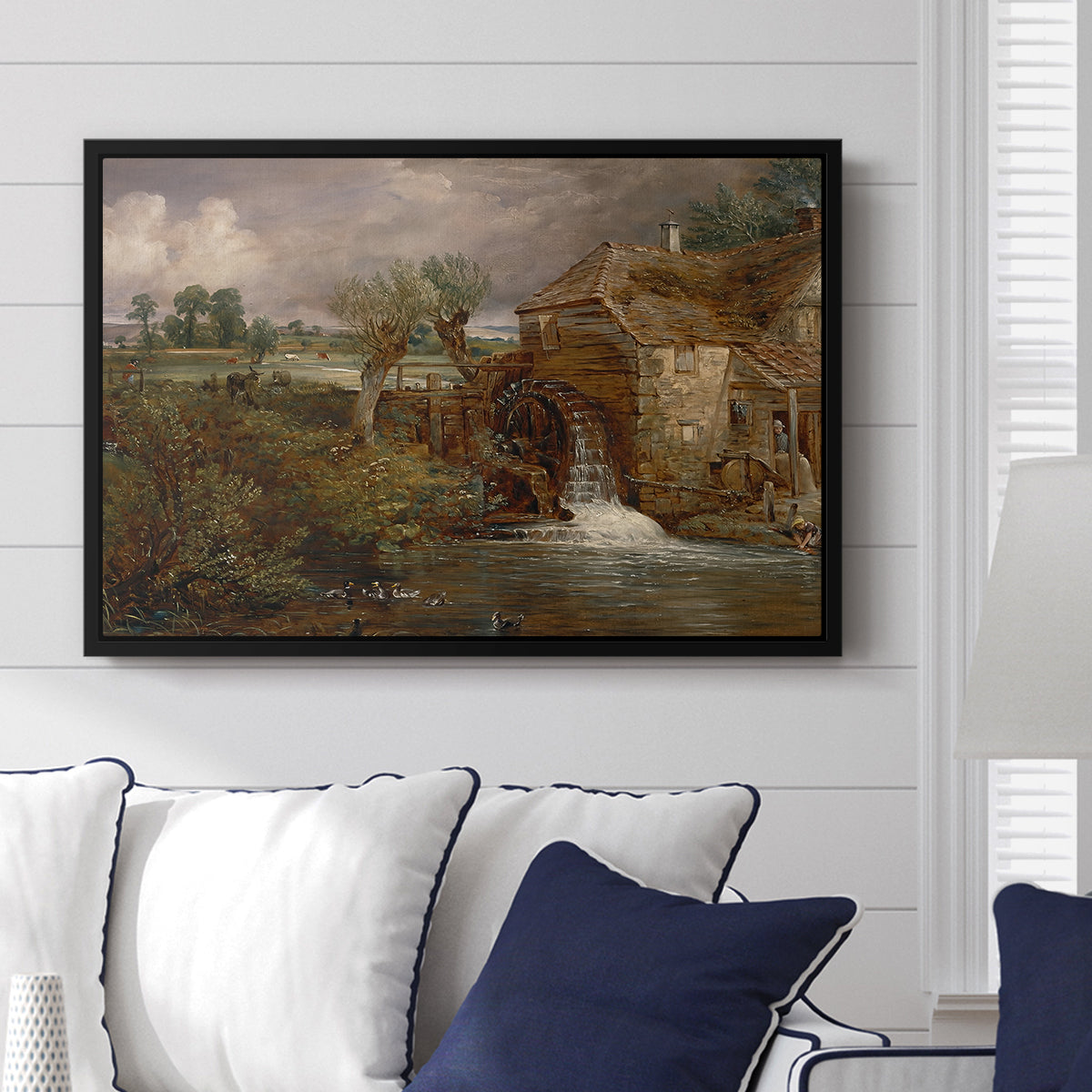 Parham Mill, Gillingham, 1826 - Floater Framed Canvas Print