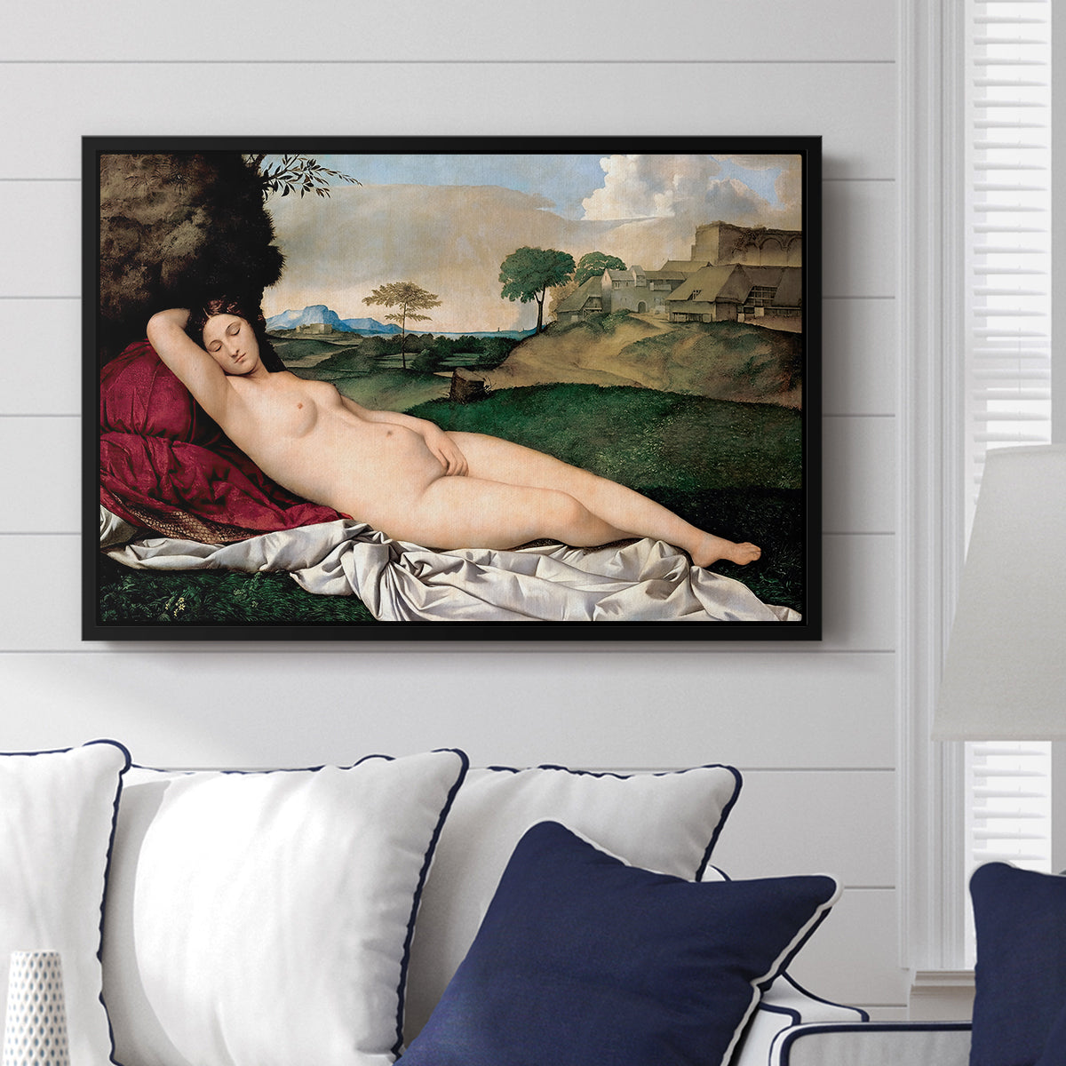 Sleeping Venus, c. 1510 - Floater Framed Canvas Print