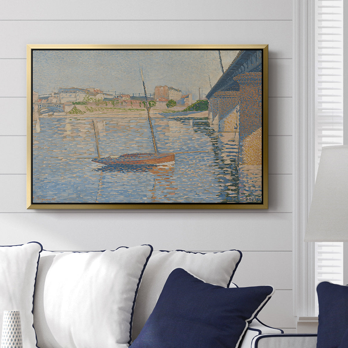 Le Clipper, Asnières, 1887 - Floater Framed Canvas Print