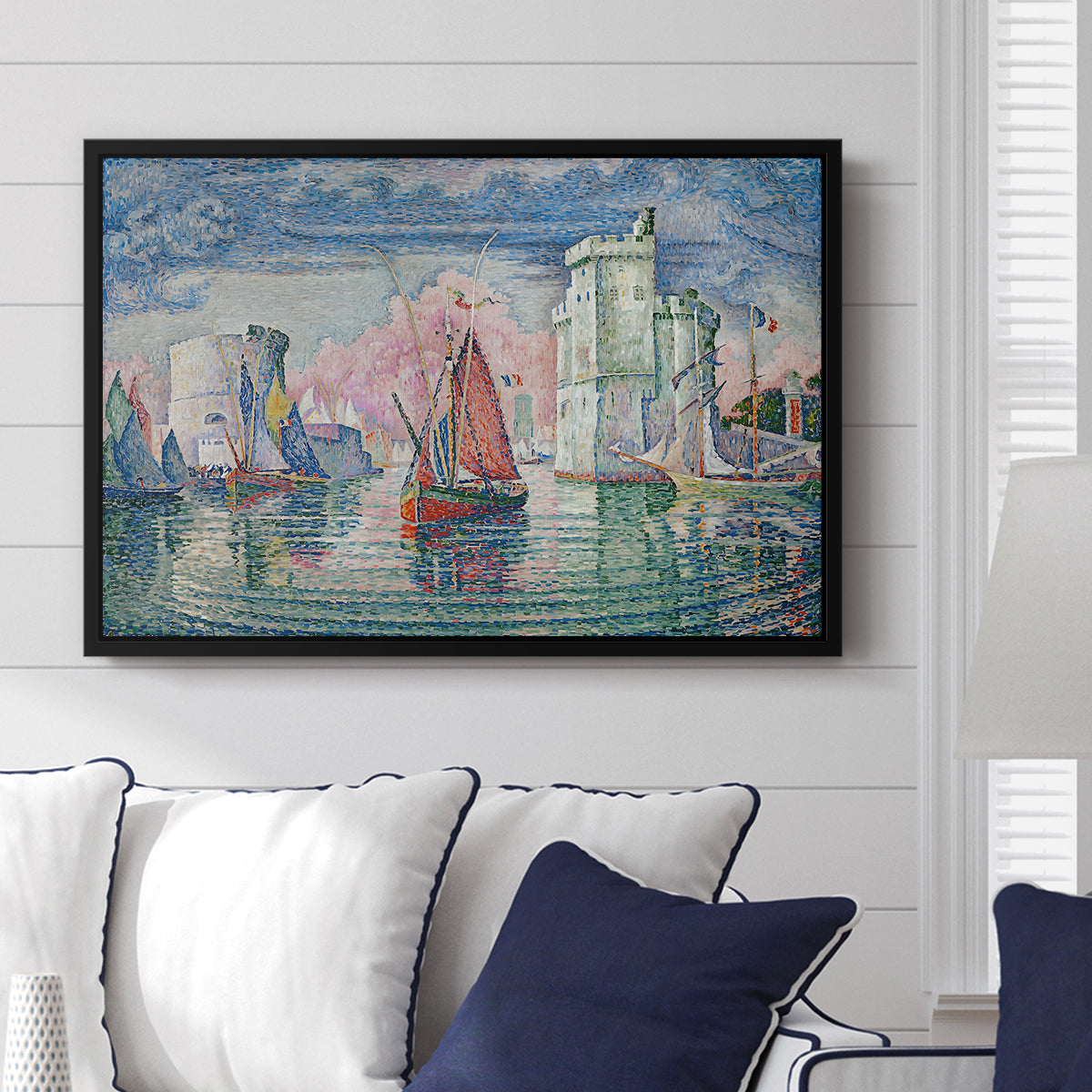 Entrance to the Port of La Rochelle, 1921 - Floater Framed Canvas Print