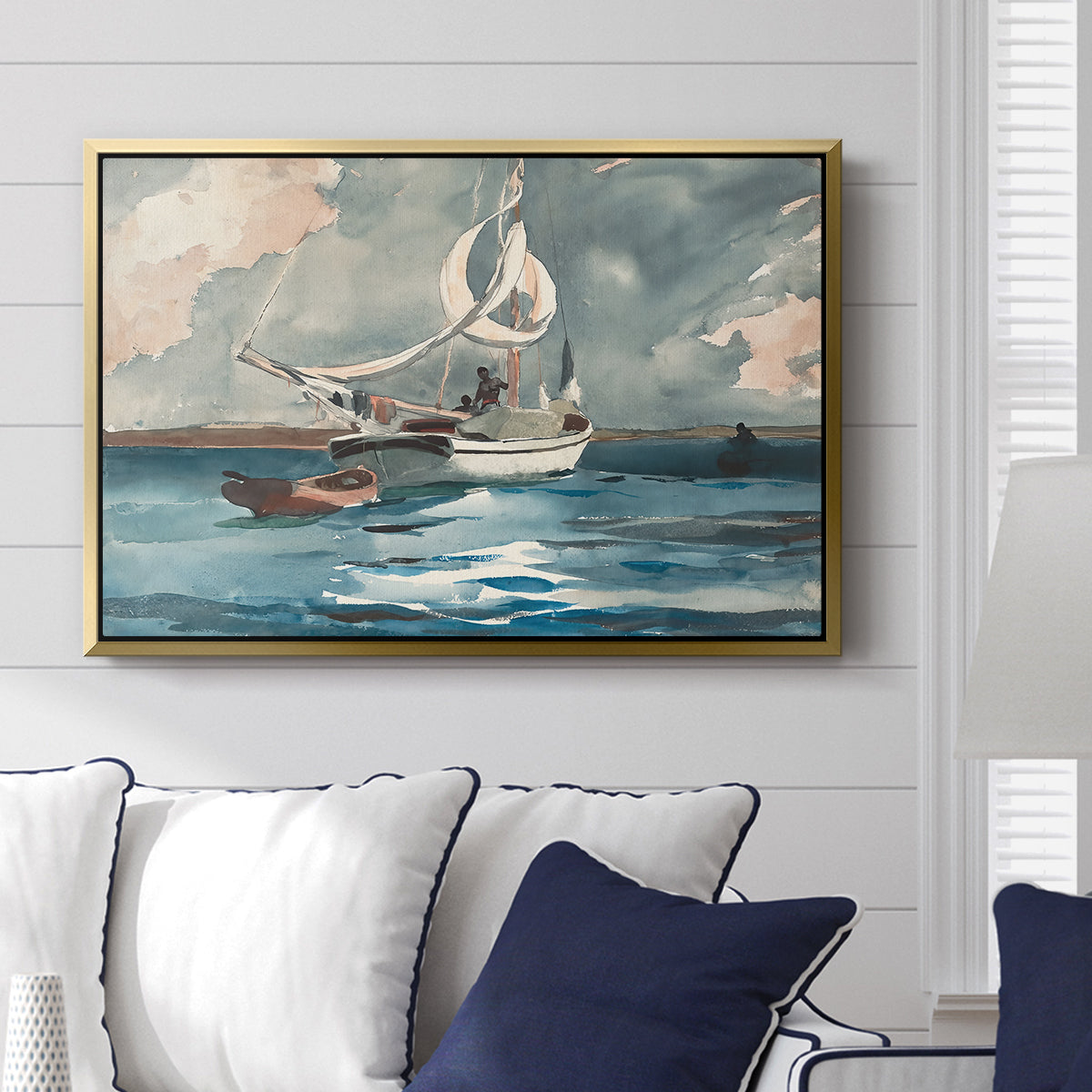Sloop, Nassau, 1899 - Floater Framed Canvas Print