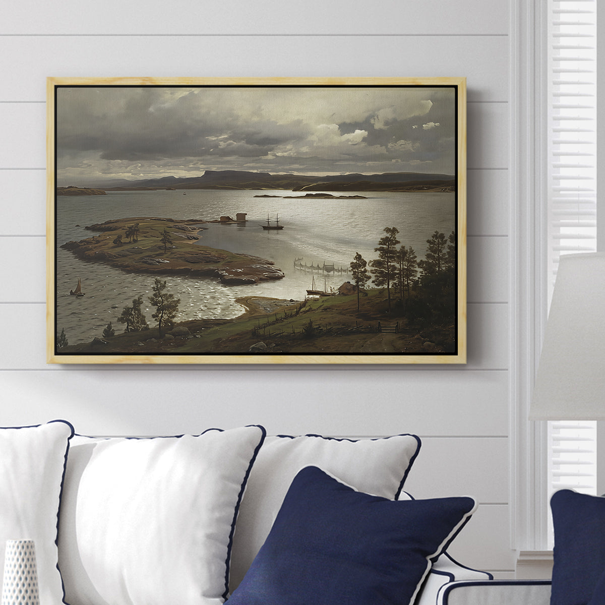 The Fjord at Sandviken (Sandviksfjorden), 1879 - Floater Framed Canvas Print