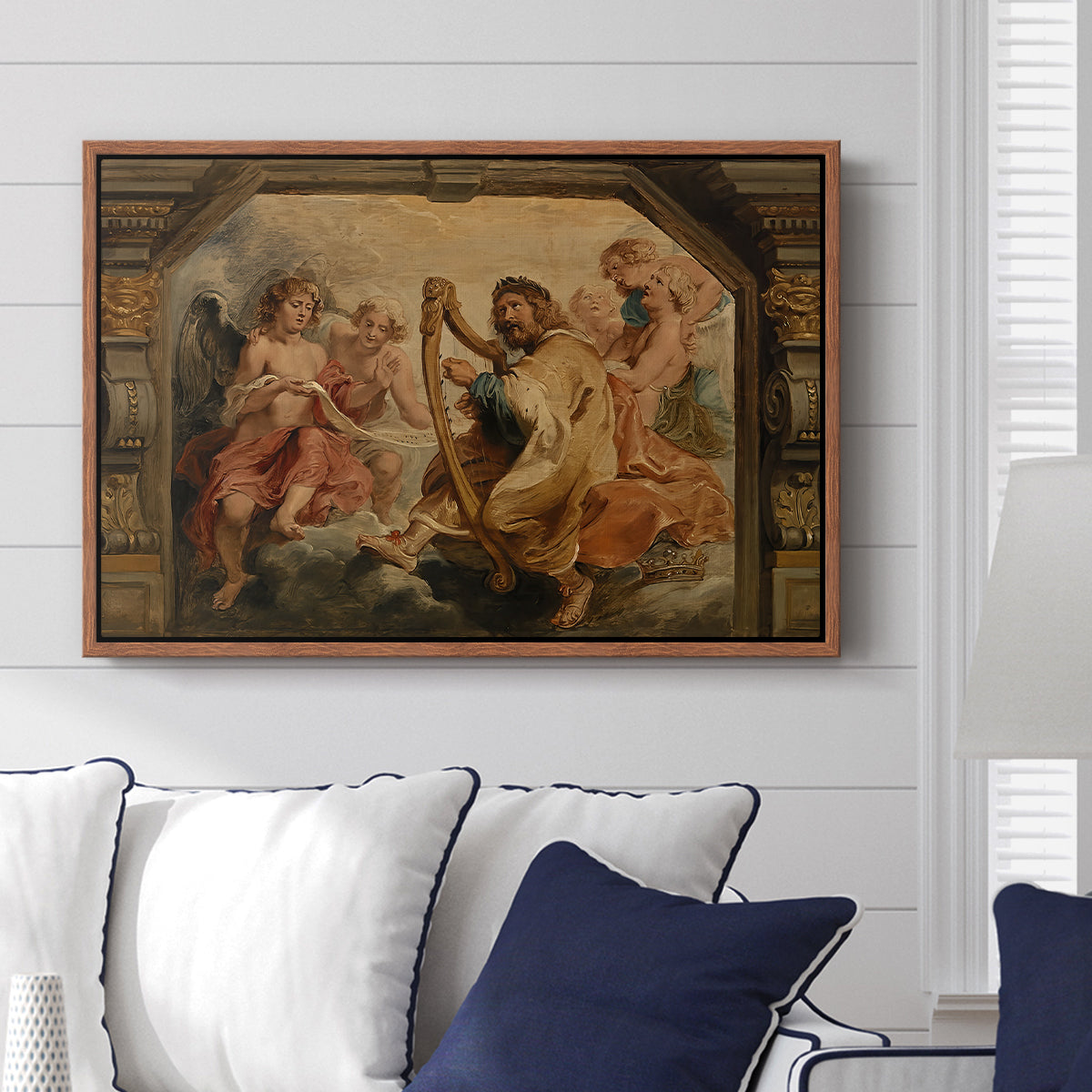 King David Playing the Harp, c. 1627-1628 - Floater Framed Canvas Print