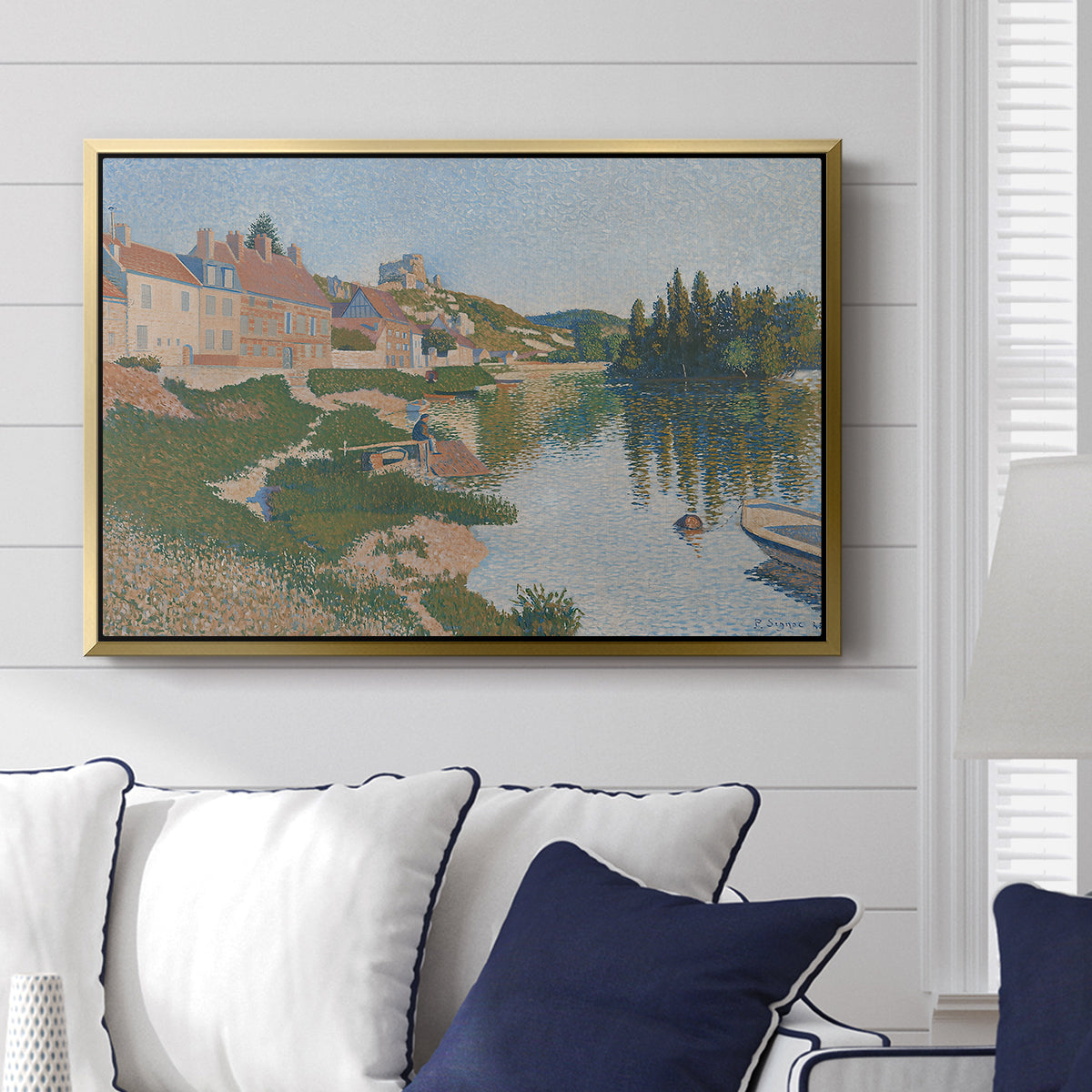 Les Andelys, Côte d'Aval, 1886 - Floater Framed Canvas Print