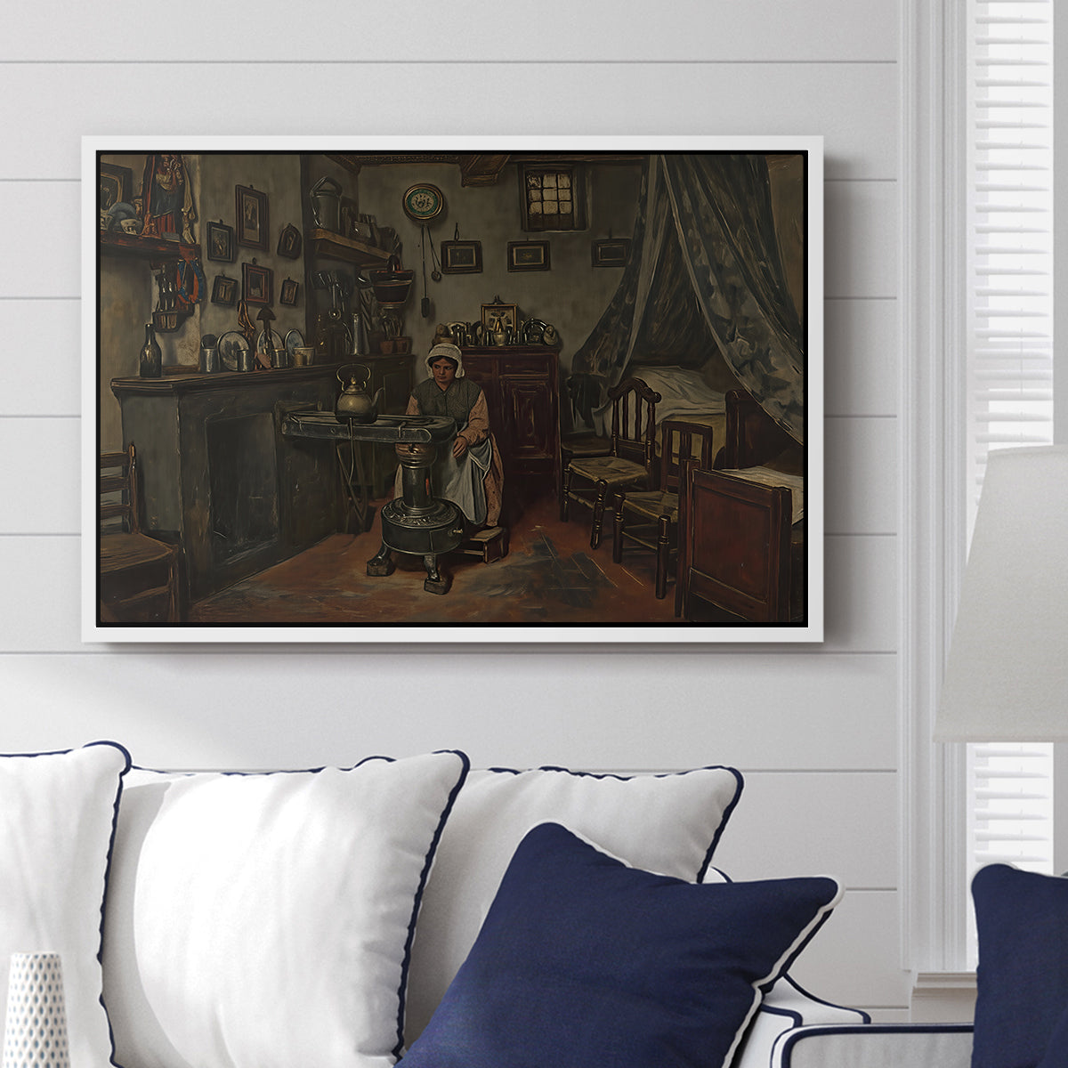 Interior, c. 1865-1870 - Floater Framed Canvas Print