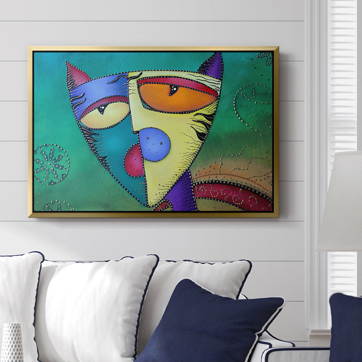 Celestial Cat - Floater Framed Canvas Print