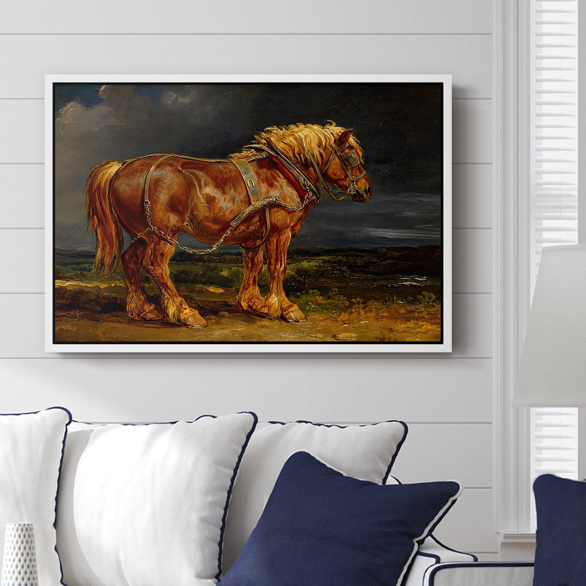 The Shire Horse Elephant in an Extensive Landscape, c. 1850s - Floater Framed Canvas Print