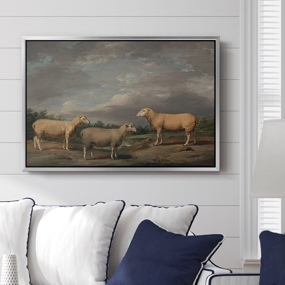 Ryelands Sheep, the King's Ram, the King's Ewe and Lord Somerville's Wether, c. 1801-1807 - Floater Framed Canvas Print