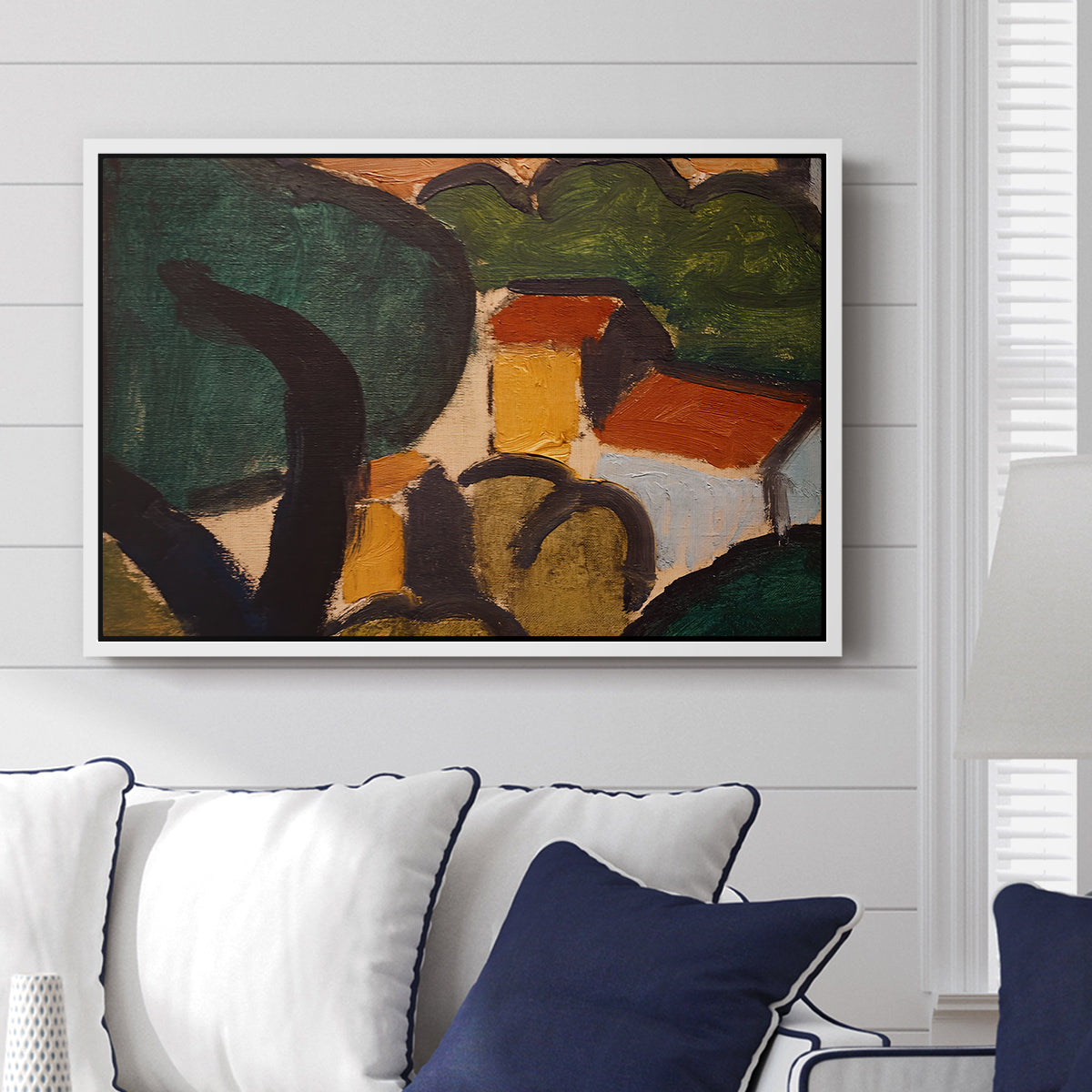 Landscape with Trees and Houses, c. 1905 - Floater Framed Canvas Print