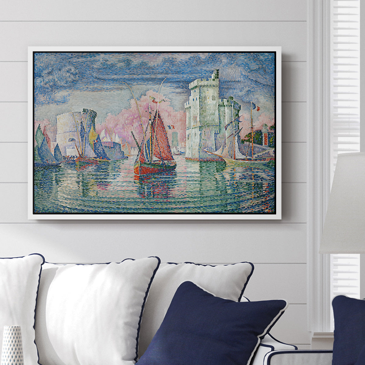 Entrance to the Port of La Rochelle, 1921 - Floater Framed Canvas Print