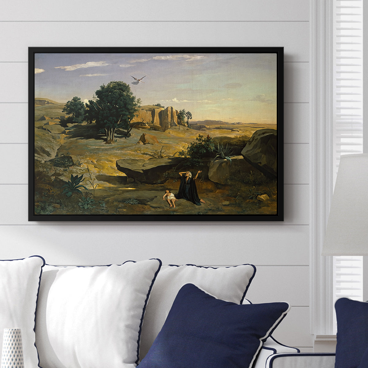 Hagar in the Wilderness, 1835 - Floater Framed Canvas Print