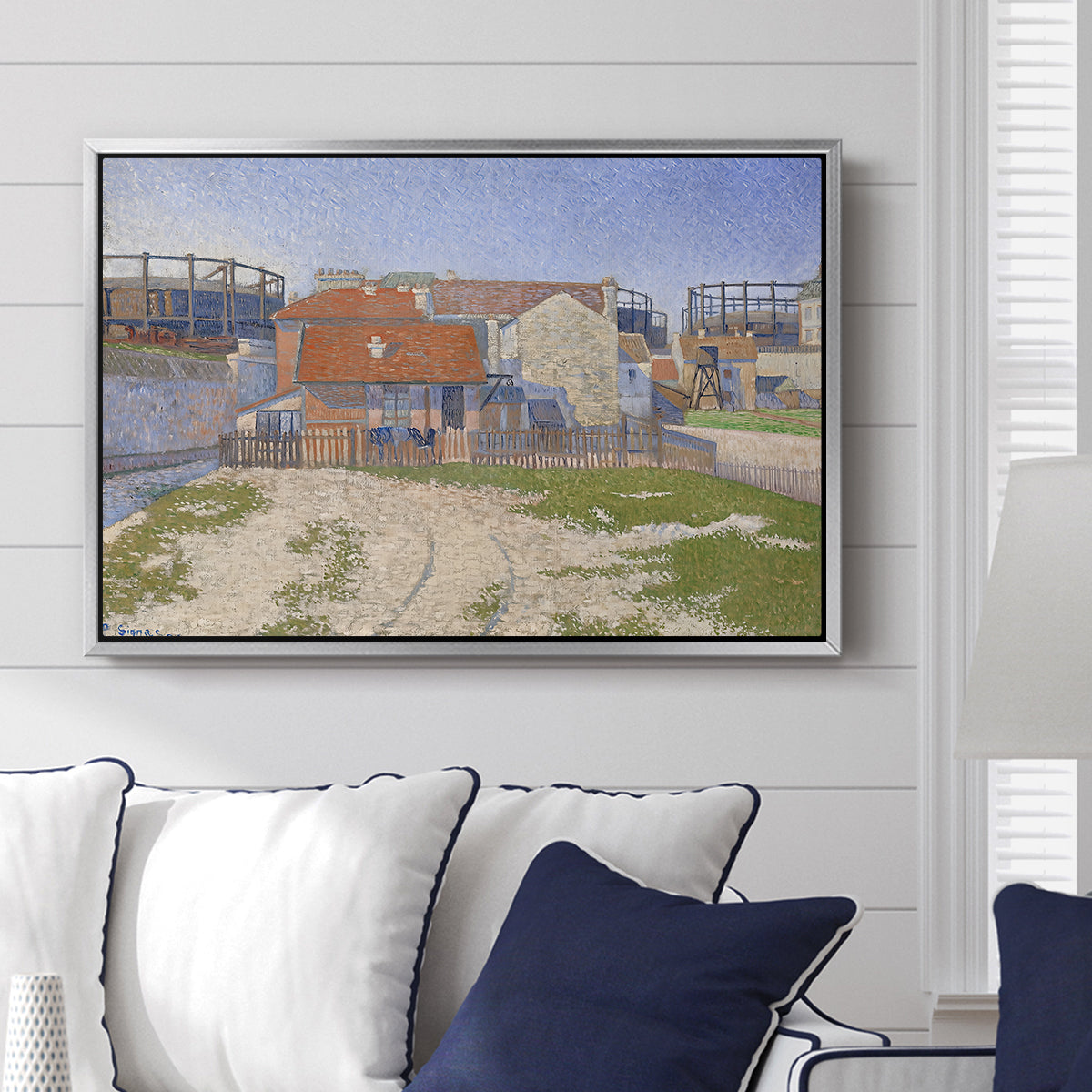 Gasometers at Clichy, 1886 - Floater Framed Canvas Print