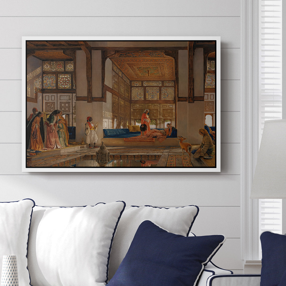 A Lady Receiving Visitors (The Reception), 1873 - Floater Framed Canvas Print