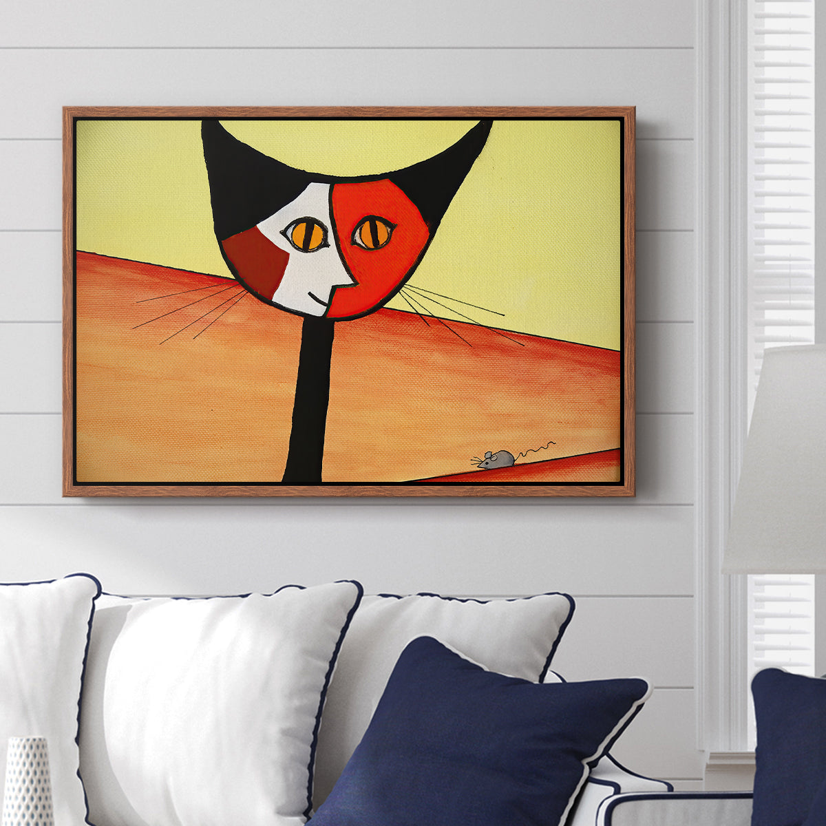 Picasso's Cat–El Gato - Floater Framed Canvas Print