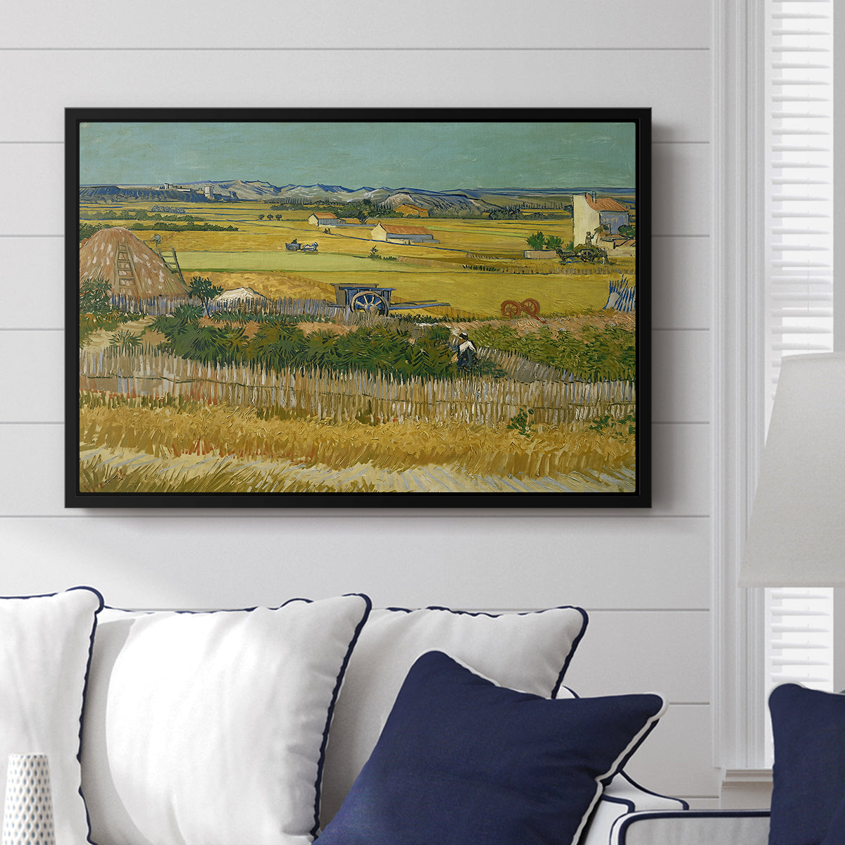 The Harvest, 1888 - Floater Framed Canvas Print