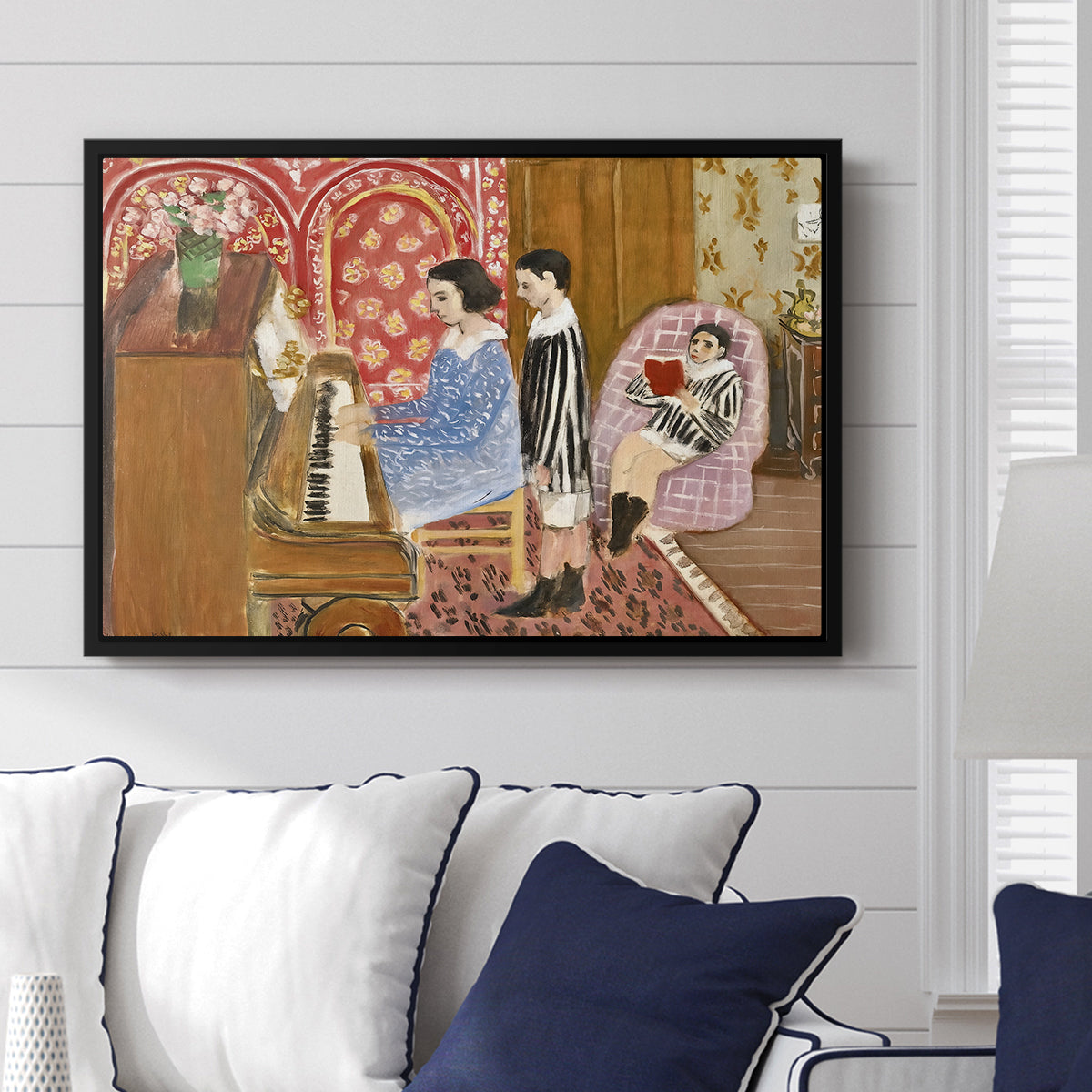 The Piano Lesson, 1923 - Floater Framed Canvas Print