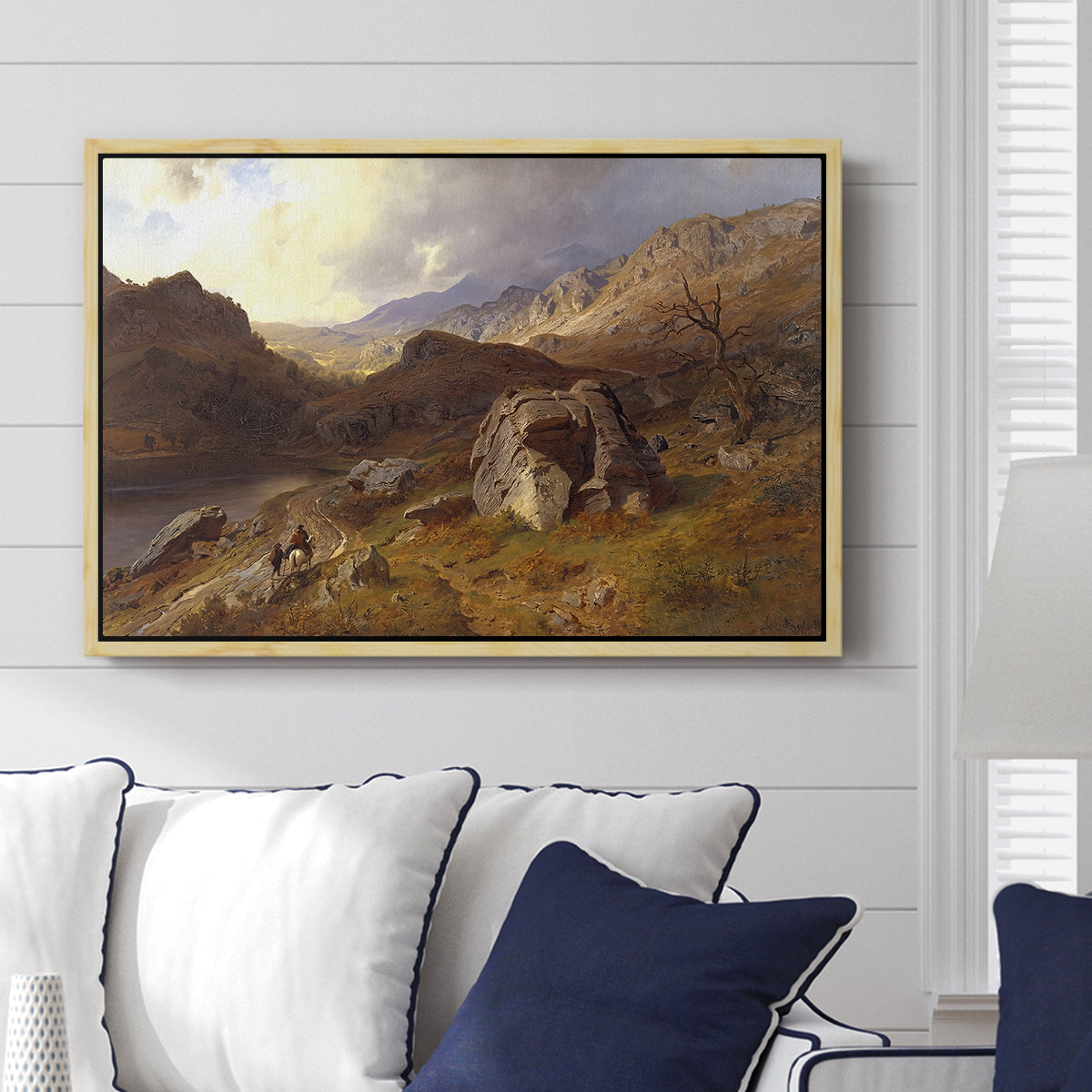 Lledr Valley in Wales, 1864 - Floater Framed Canvas Print