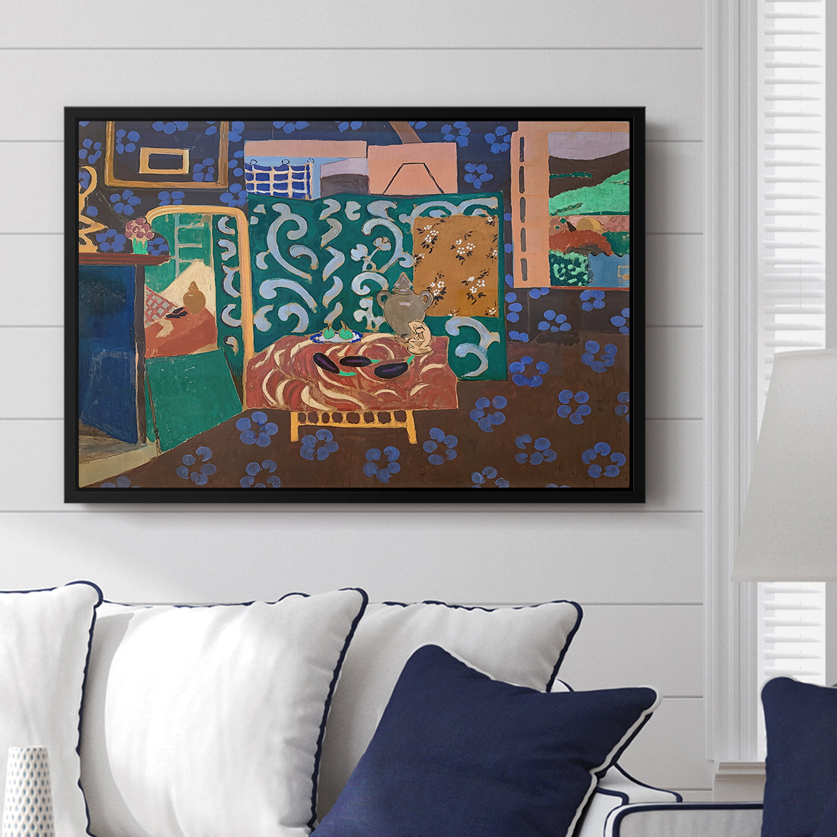 Interior with Aubergines, 1911 - Floater Framed Canvas Print