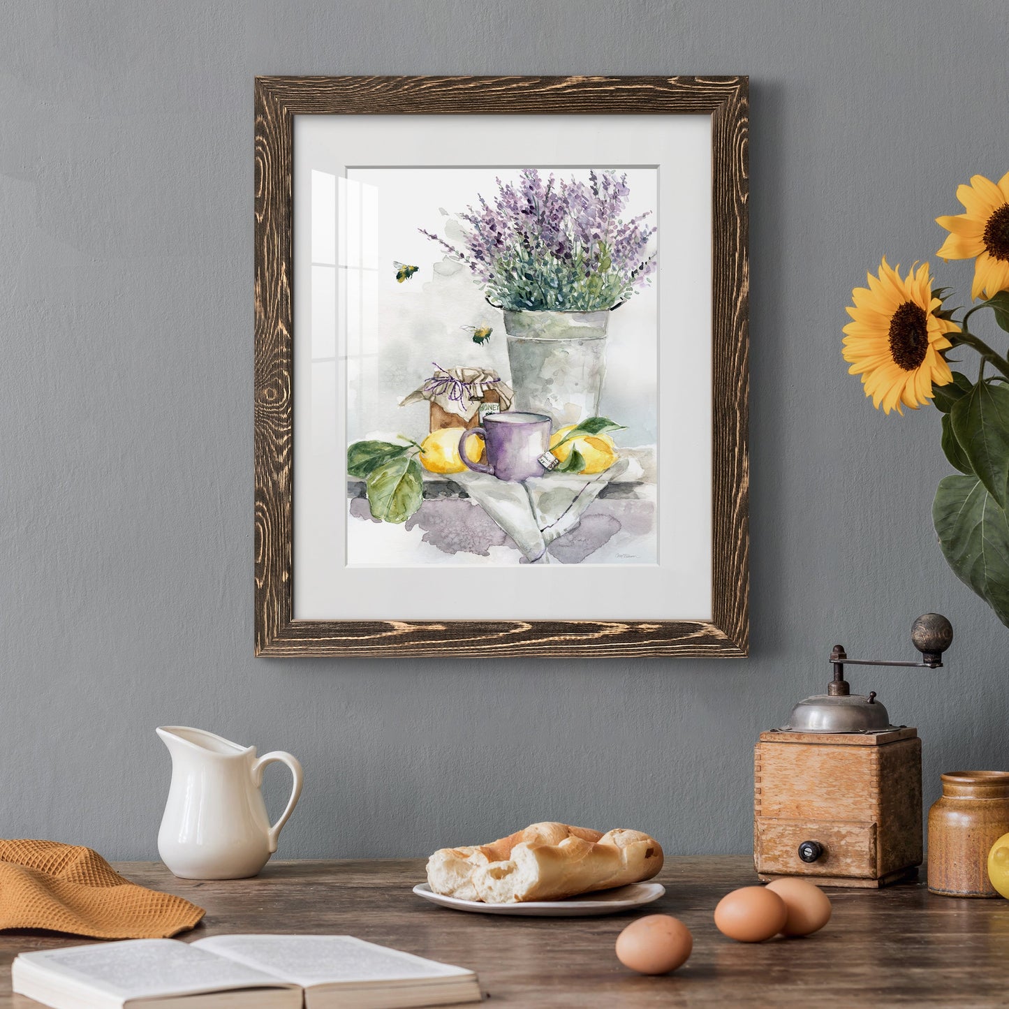 Lavender Lemon and Honey Tea - Premium Framed Print - Distressed Barnwood Frame - Ready to Hang