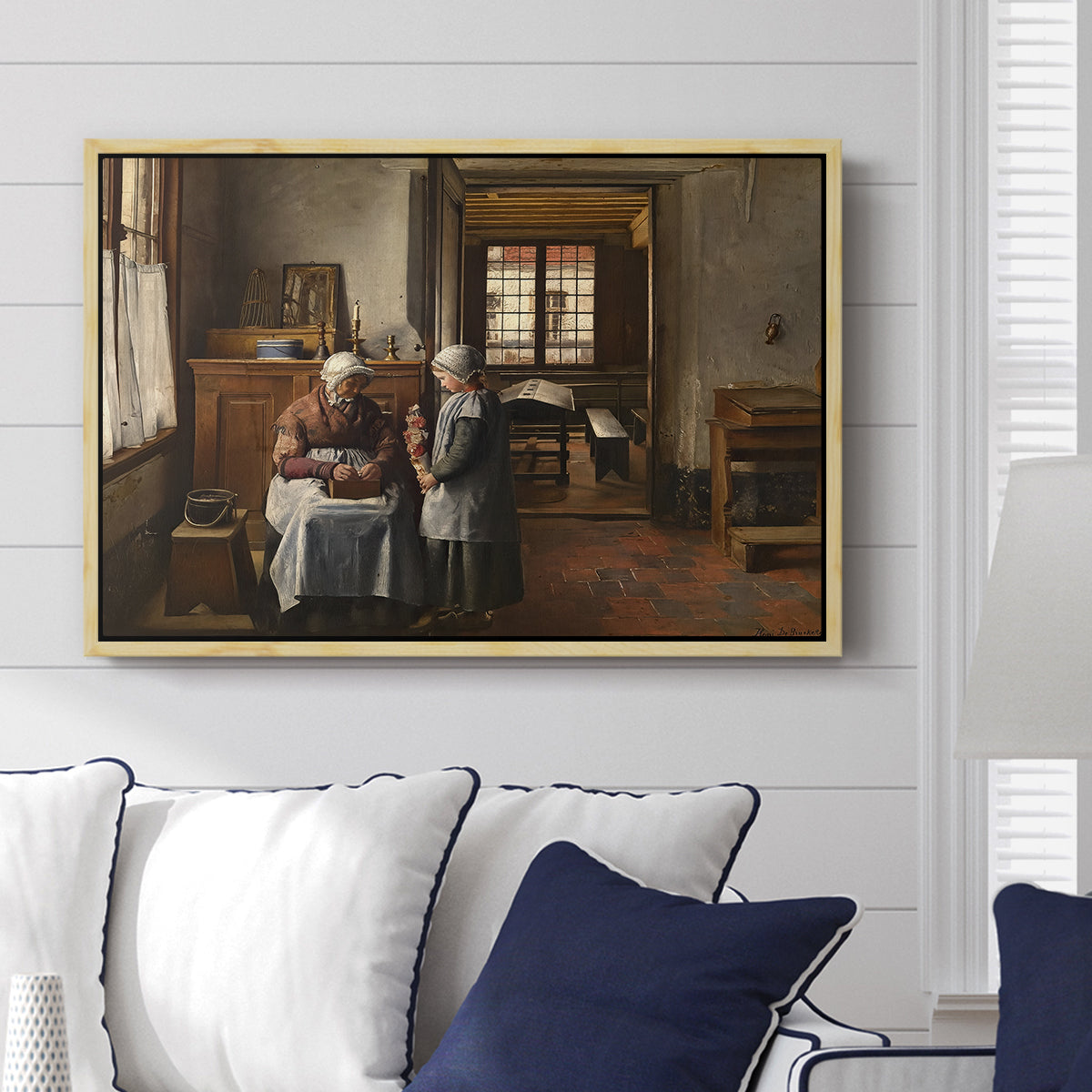 Grandmother's Feast, 1873 - Floater Framed Canvas Print