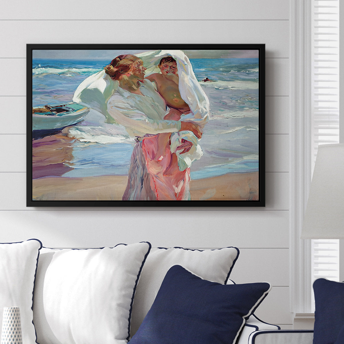 After Bathing, 1915 - Floater Framed Canvas Print