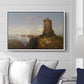 Italian Coast Scene with Ruined Tower, 1838 - Floater Framed Canvas Print