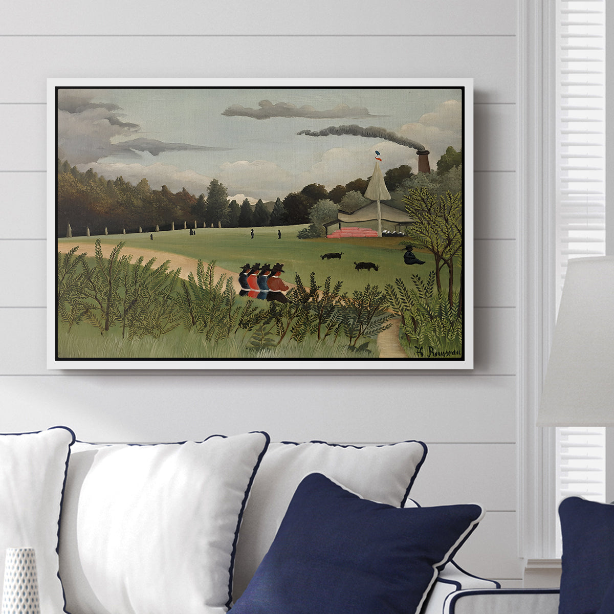 The Chair Factory at Alfortville, 1897 - Floater Framed Canvas Print