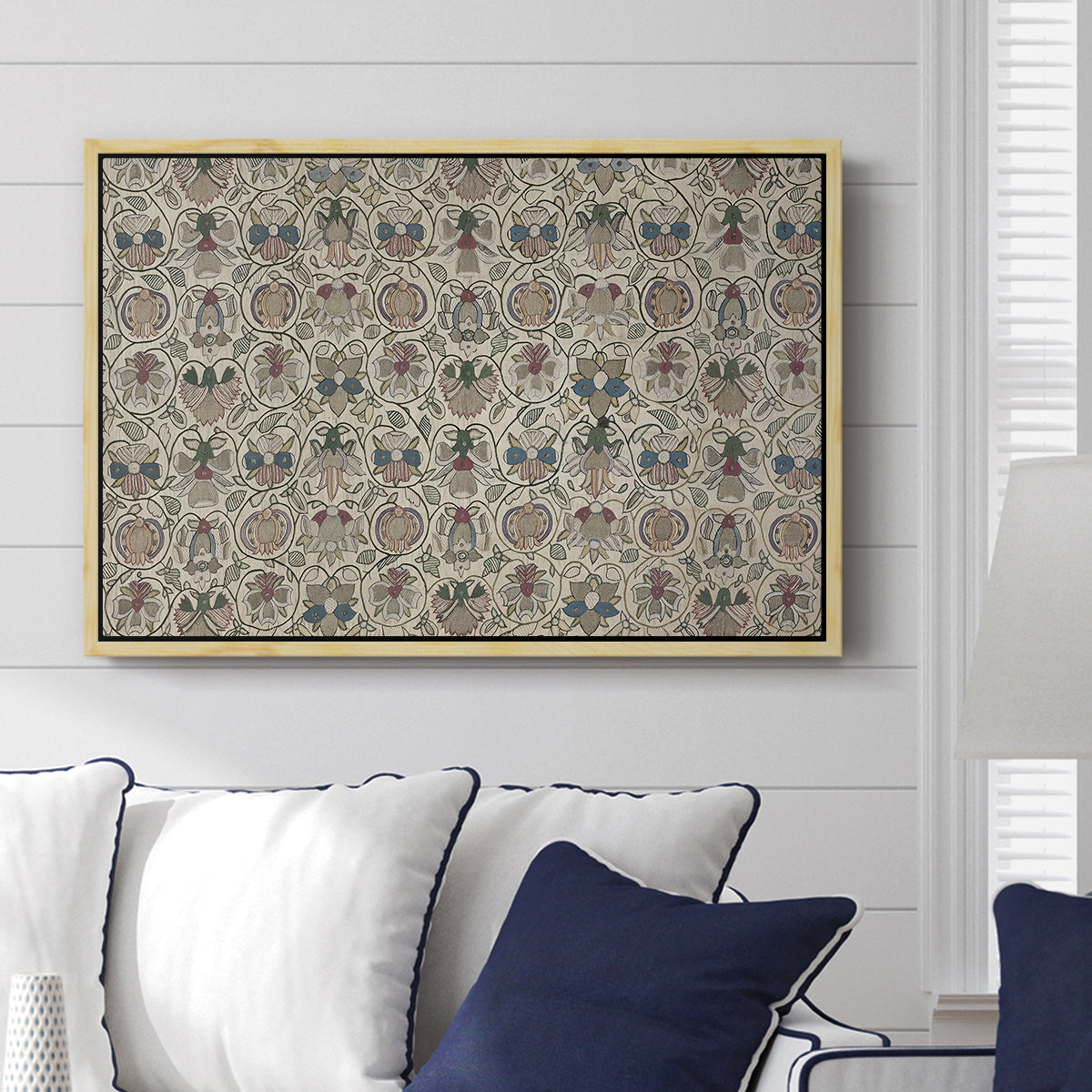 Long Cushion Cover (Printed Textile), c. 1600 - Floater Framed Canvas Print