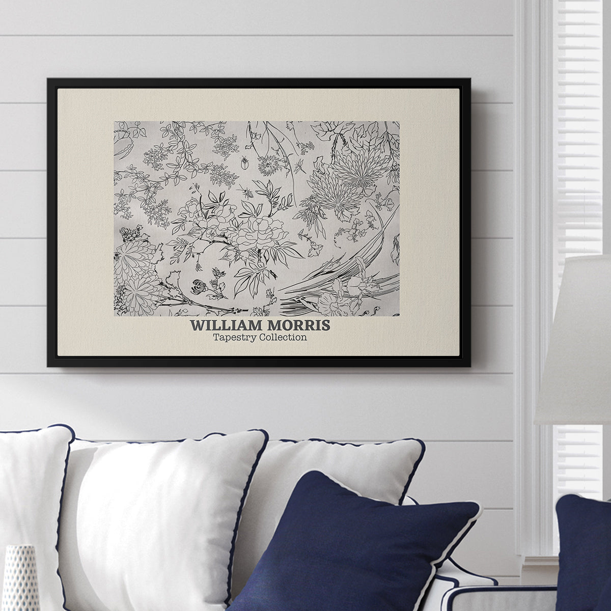 Fleurs, 1866 (Morris Inspired) - Floater Framed Canvas Print