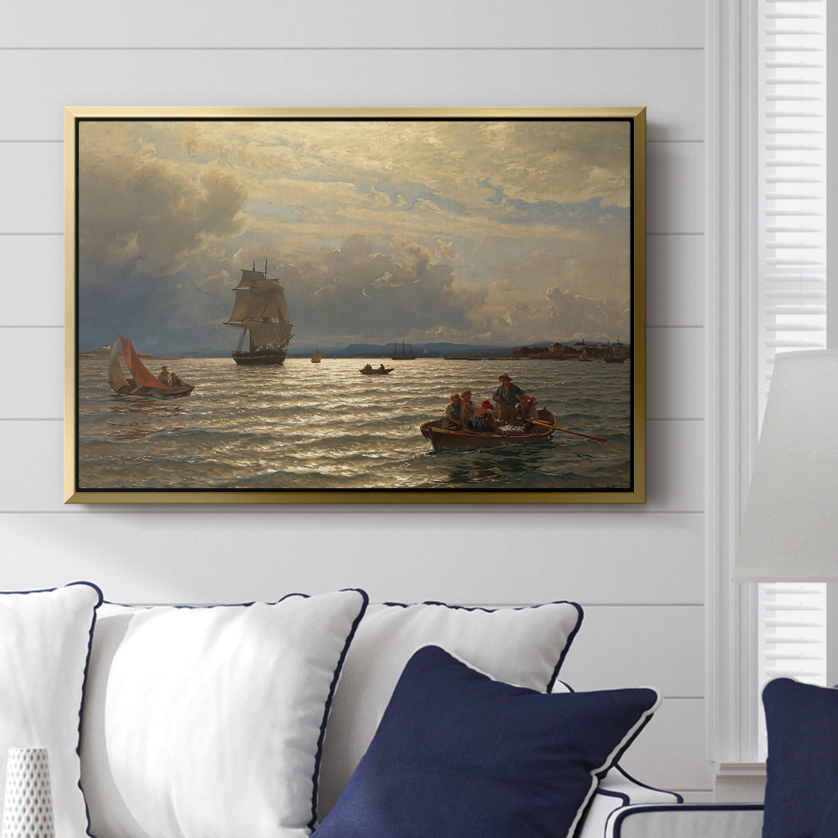 From the Inlet of Oslo, 1874 - Floater Framed Canvas Print